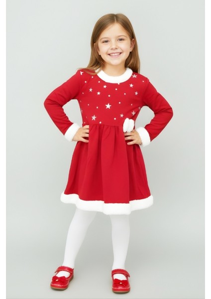 Kız Çocuk Yılbaşı Elbisesi 2 Iplik Şardonlu 12434