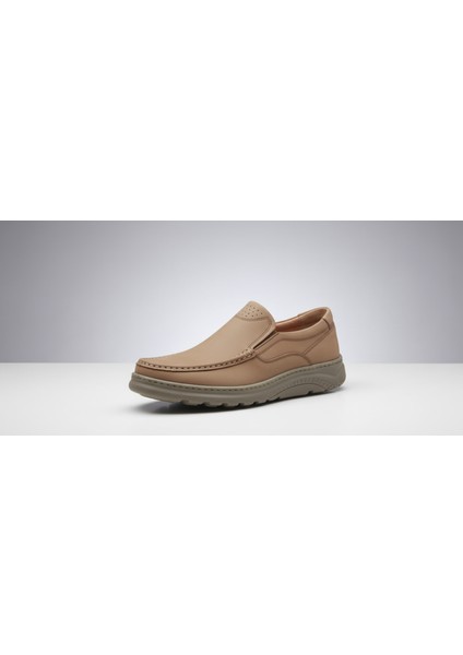 GR0451 Hakiki Nubuk Deri Üst Kalite Özel Üretim Bağcıksız Kum Rengi Günlük Spor Klasik Erkek Ayakkabı