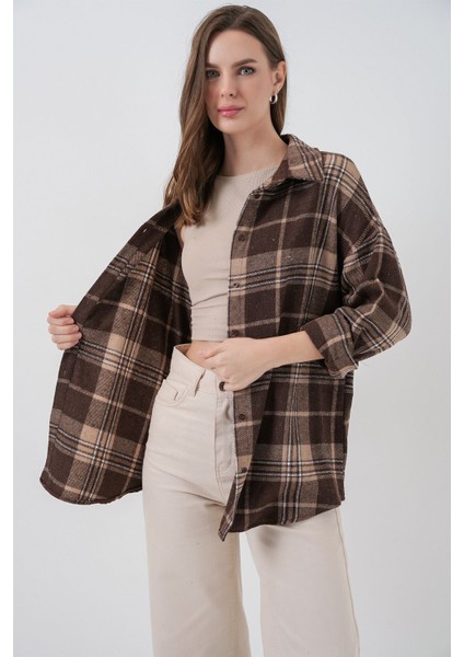 Kadın Bdart Regular Fit Oduncu Gömlek Mocha Kahvesi fiyatları