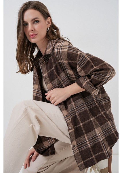 Kadın Bdart Regular Fit Oduncu Gömlek Mocha Kahvesi fırsatları