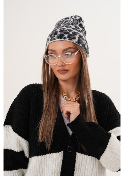 Lüks Yumuşak Dokulu Leopar Atkı Bere Seti|kaliteli Triko Kombin modelleri