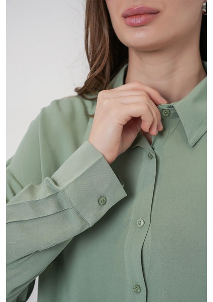 Kadın Bdart Basic Düğmeli Gömlek Çam Yeşili indirimleri