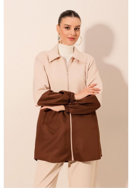 Kadın Bdart Fermuarlı Renk Bloklu Trençkot Mocha Kahvesi indirimleri