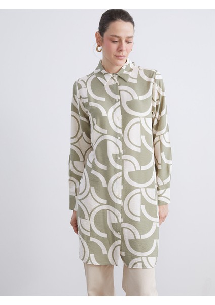 Yeni Sezon Desenli Kadın Gömlek Tunik