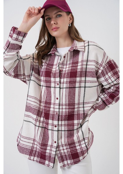 Kadın Bdart Regular Fit Oduncu Gömlek Macenta Pembesi