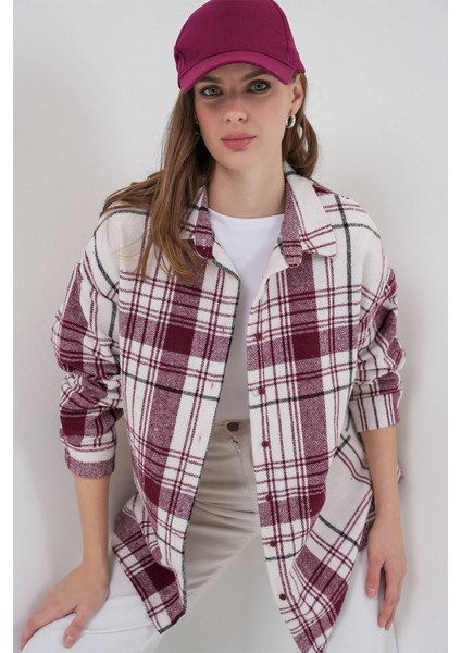 Kadın Bdart Regular Fit Oduncu Gömlek Macenta Pembesi modelleri