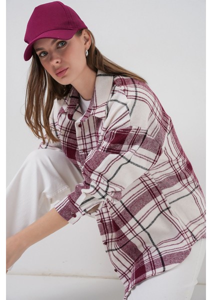 Kadın Bdart Regular Fit Oduncu Gömlek Macenta Pembesi fırsatları