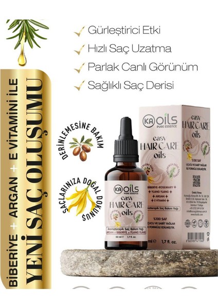 Easy Hair Care - Aromaterapik Doğal Saç Bakım Yağı 50 ml | Yeni Saç Oluşumunu Destekler, Güçlü ve Sağlıklı Görünüm Için modelleri