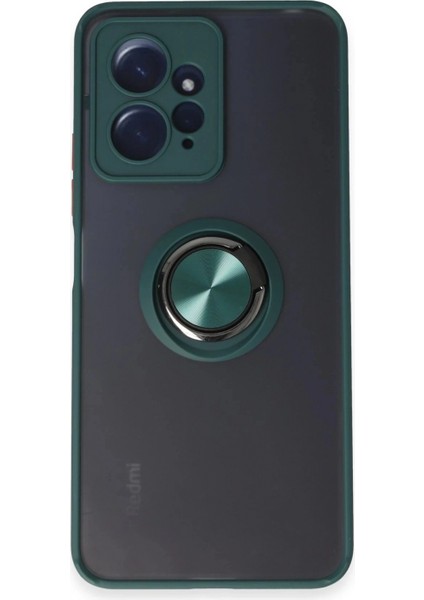 Xiaomi Redmi Note 12 4g Kılıf Montreal Yüzüklü Silikon Kapak - Yeşil