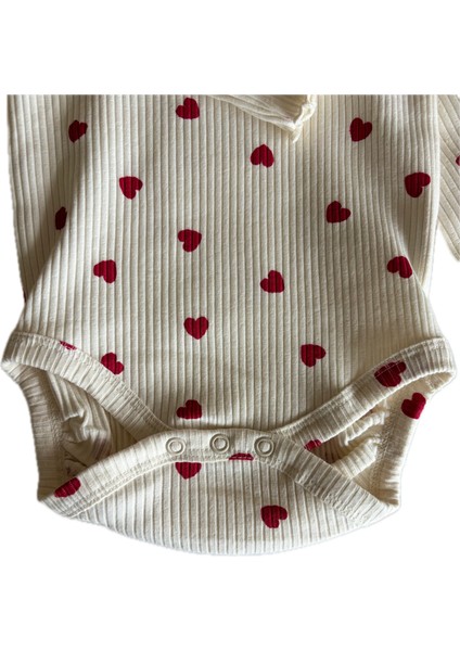 Dodobeebaby %100 Organik Pamuk Kalp Desenli Bebek Takım fırsatları