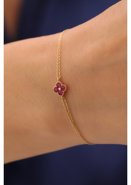 14 Ayar Altın Çiçek Bileklik