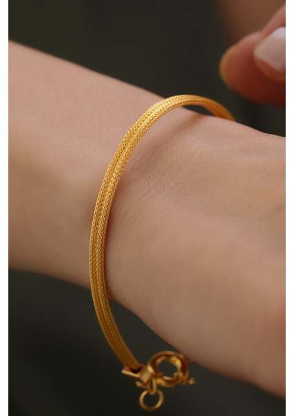14 Ayar Altın Gemici Kilit Çift Sıra Kalze Bileklik fiyatları