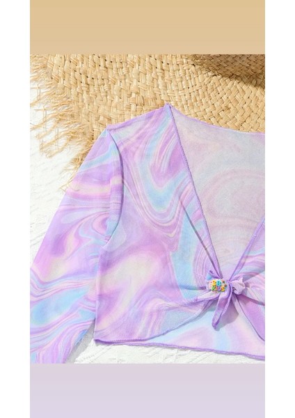 Mayo Bikini Takımı Etek Büstiyer Renkli Mor Renk Genç Kız Çocuk fiyatları