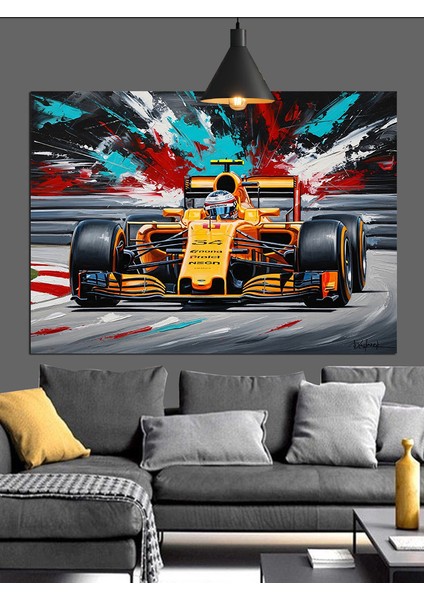 Formula 1 Yarış Arabası Dekoratif Kanvas - Mdf Ahşap Tablo fiyatları