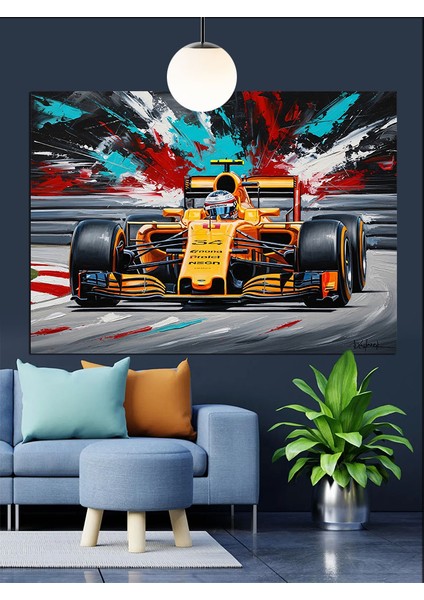 Formula 1 Yarış Arabası Dekoratif Kanvas - Mdf Ahşap Tablo indirimleri