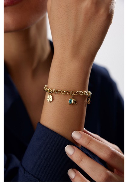 14 Ayar Altın Şans Bileklik modelleri