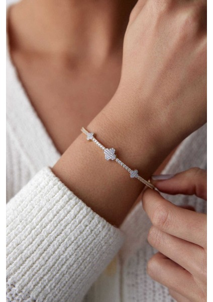 14 Ayar Altın Su Yolu Italyan Yonca Bileklik fiyatları