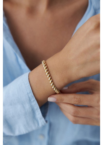 14 Ayar Altın Spaghetti Bileklik