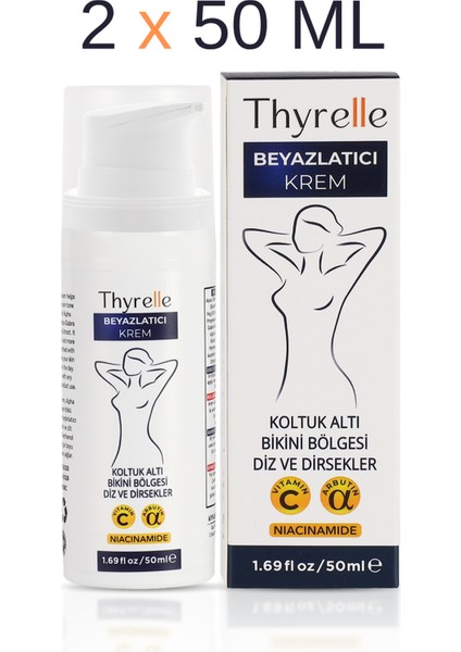 Cilt Beyazlatıcı Krem Leke, Kararma ve Renk Eşitsizliklerine Karşı Etkili Bakım Kremi , (2X50ML) Beyazlatıcı Krem