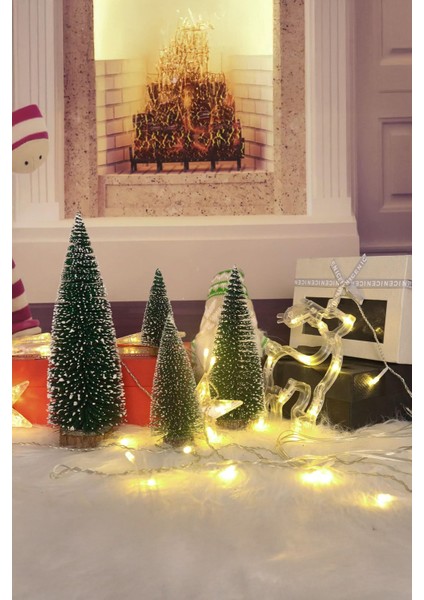 3 Adet 18CM 2x 12CM Yıbaşı Süsü Mini Yılbaşı Ağacı Kar Efektli Çam Dekor Noel Süsü fiyatları