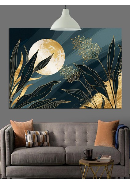 Dolunay ve Uzun Dallar Dekoratif Kanvas - Mdf Ahşap Tablo fırsatları