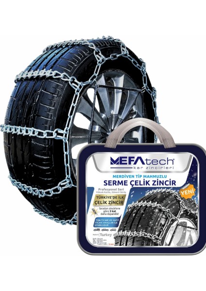 Merdiven Tip Mahmuzlu Serme Çelik Araç Kar Patinaj Zinciri 670 x R13 / 5 mm