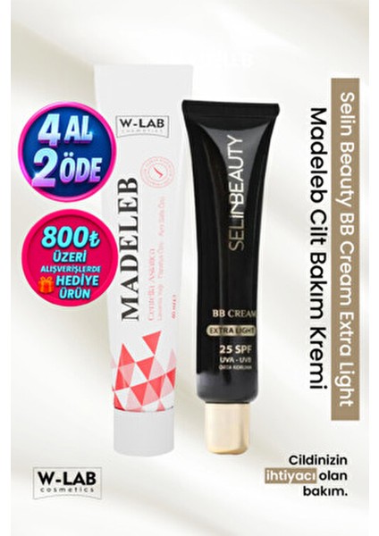 W Lab Madeleb Krem 40 ml + Selin Beauty Bb Cream Extra Light fiyatları