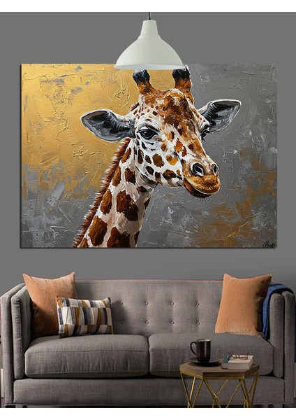 Zürafa Portresi Dekoratif Kanvas - Mdf Ahşap Tablo modelleri