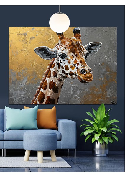 Zürafa Portresi Dekoratif Kanvas - Mdf Ahşap Tablo indirimleri