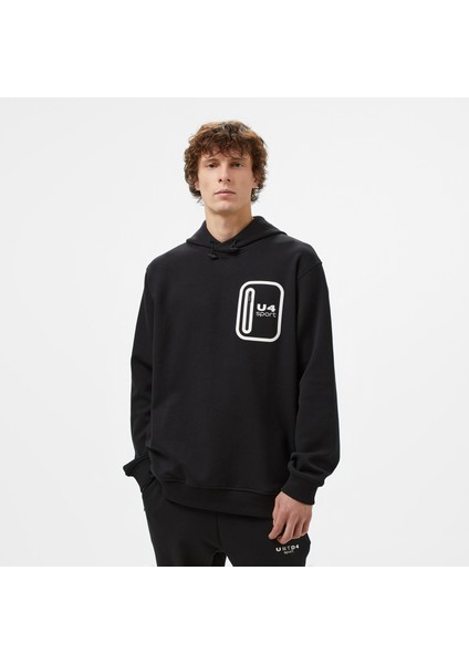 Unıted4 Sport Erkek Siyah Antrenman Sweatshirt