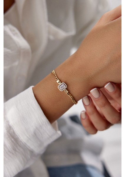 14 Ayar Altın Baget Taşlı Gurmet Bileklik fiyatları