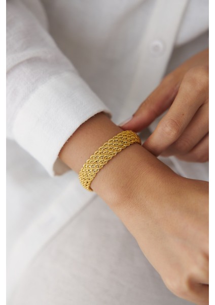 14 Ayar Altın Beş Sıra Halat Burgu Bileklik