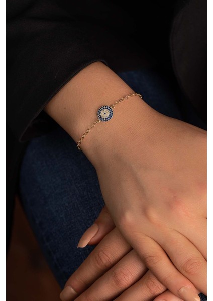 14 Ayar Altın Nazar Boncuğu Bileklik modelleri