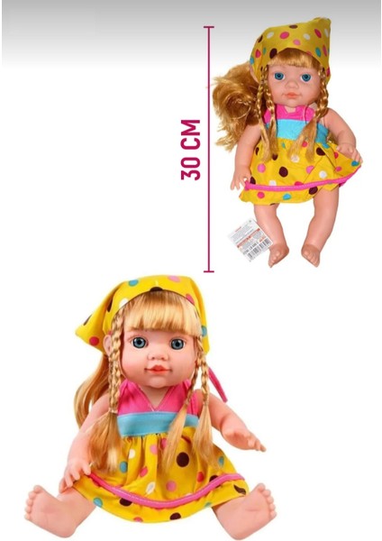 Türkçe Konuşan Şarkı Söyleyen Masal Anlatan Sevimli Banu Bebek 30 cm Sarı modelleri