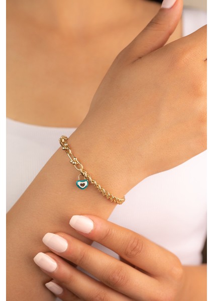 Altın Gurmet Parçalı Mineli Bileklik