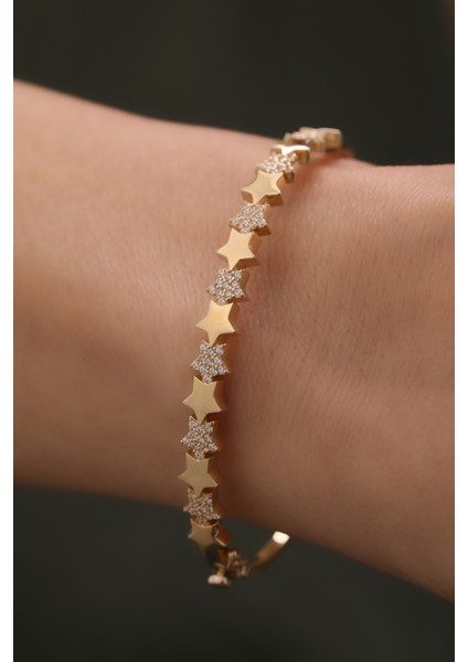 14 Ayar Altın Yarı Taşlı Yıldız Kelepçe fiyatları