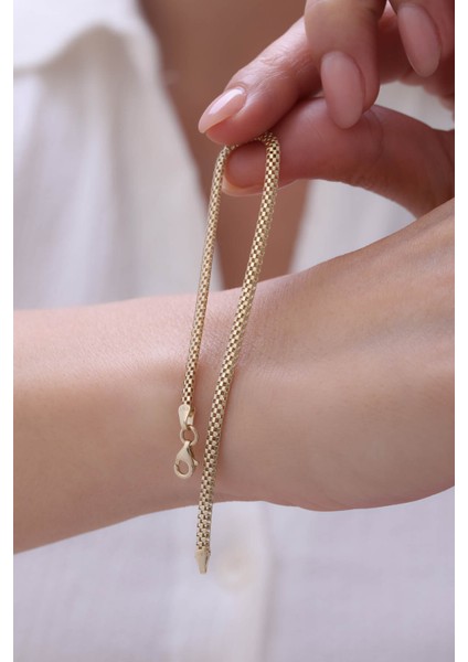 14 Ayar Altın Küp Zincir Bileklik modelleri