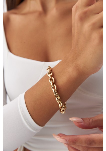 14 Ayar Altın Kalın Doch Ataş Bileklik fırsatları