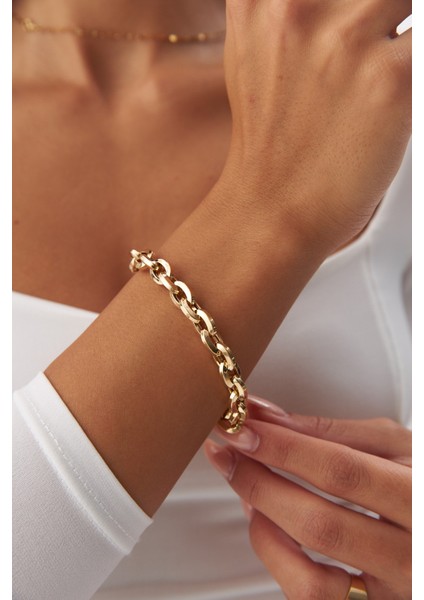 14 Ayar Altın Kalın Doch Ataş Bileklik