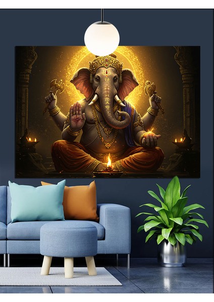 Hint Tanrısı Ganesha Figürü Dekoratif Kanvas - Mdf Ahşap Tablo fiyatları
