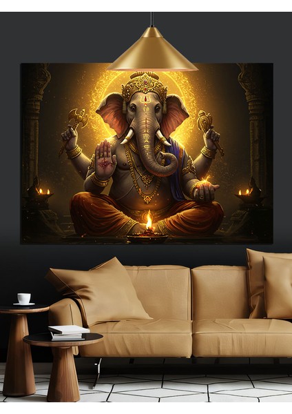 Hint Tanrısı Ganesha Figürü Dekoratif Kanvas - Mdf Ahşap Tablo modelleri