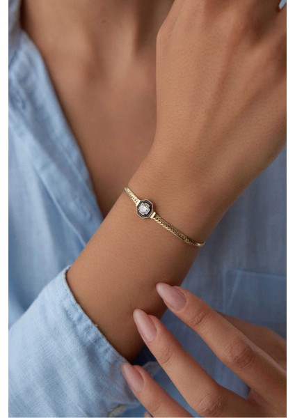 14 Ayar Altın Sekizgen Baget Bileklik