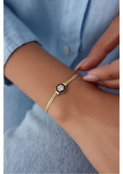 14 Ayar Altın Sekizgen Baget Bileklik fiyatları