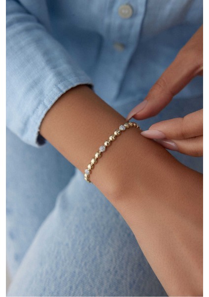 14 Ayar Altın Taşlı Top Bileklik fiyatları