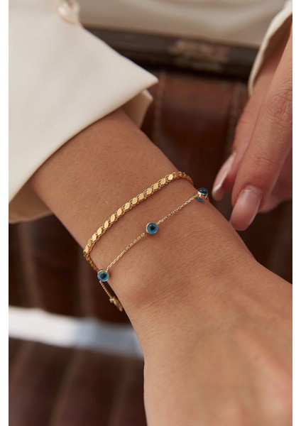 Kadın Altın Pullu Halep Bileklik Orta