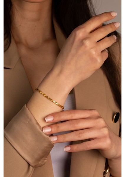 Kadın Altın Pullu Halep Bileklik Orta indirimleri