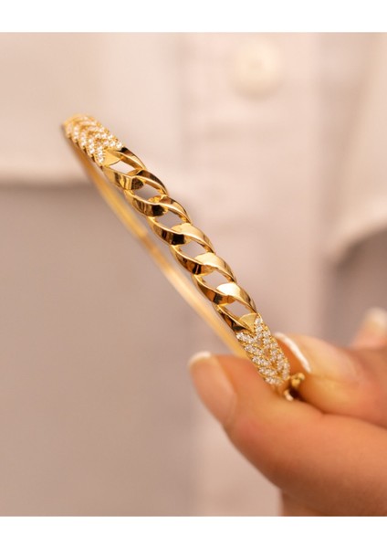 Altın Gurmet Zincir Desenli Kelepçe