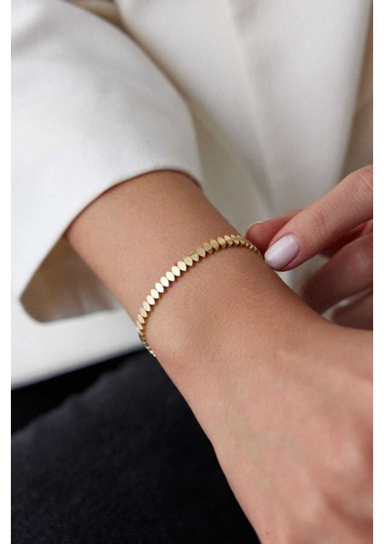 14 Ayar Altın Sıralı Dilim Bileklik