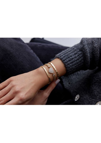 14 Ayar Altın Sıralı Dilim Bileklik modelleri