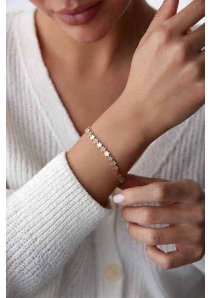 14 Ayar Altın Taşlı Yıldız Bileklik fiyatları